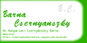 barna csernyanszky business card