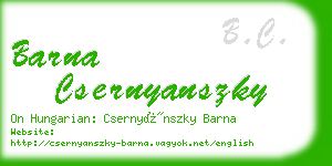 barna csernyanszky business card